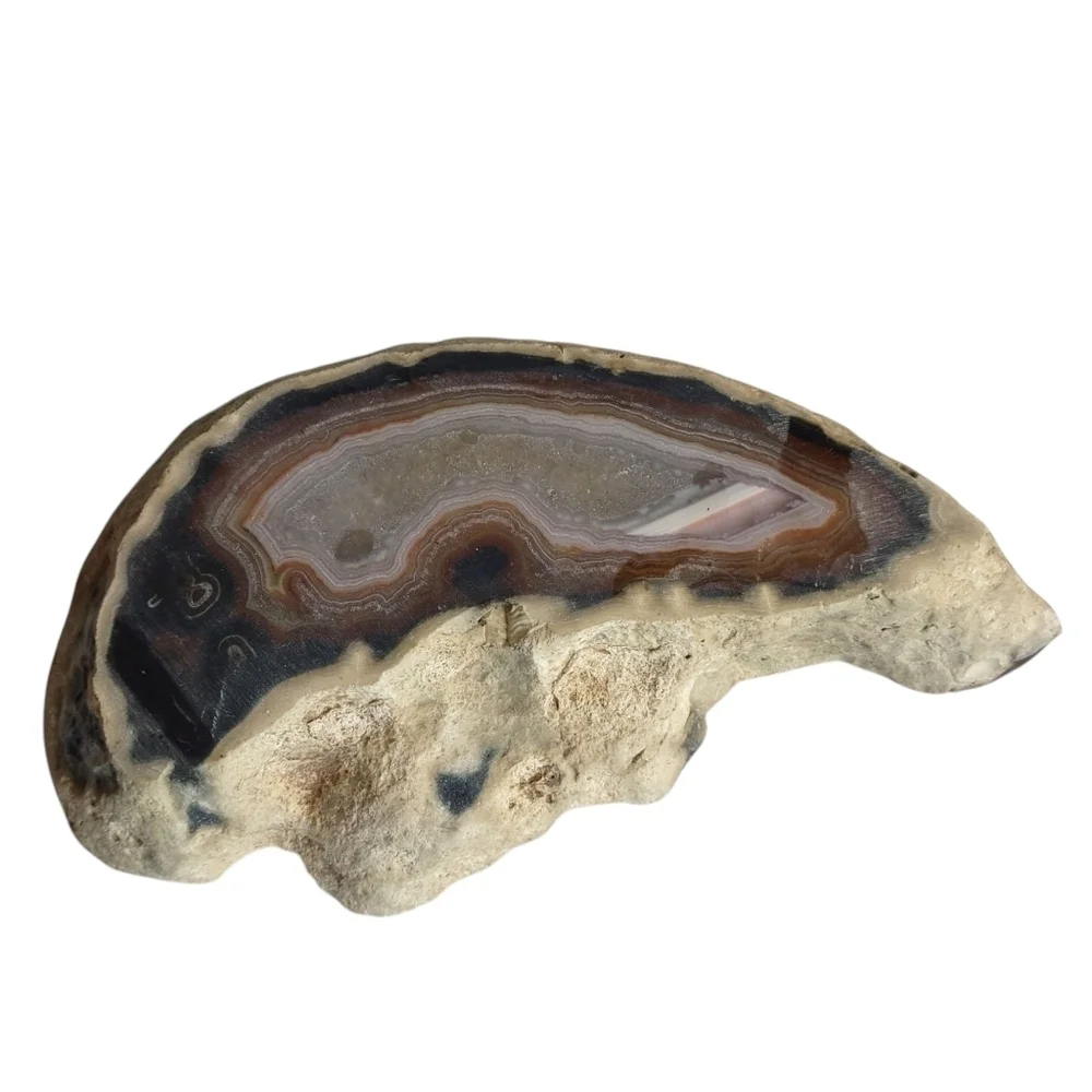 Vintage Sliced Agate Quartz Pen/Pencil Holder/Desktop/Purple/Mauve Size 6X3.5X1